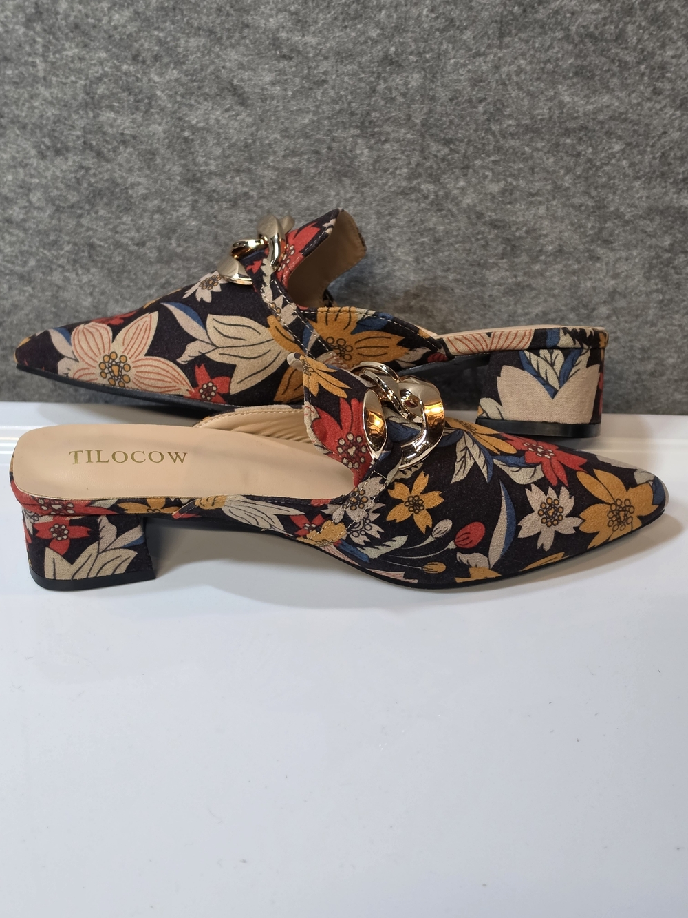 Floral Pointed Mule Size 7.5
